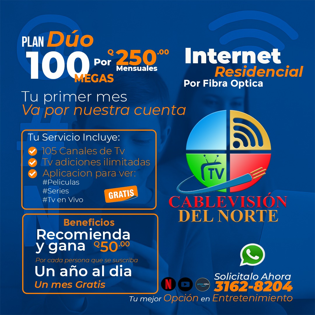 Promoción Plan Dúo 100 megas de CableVisión del Norte